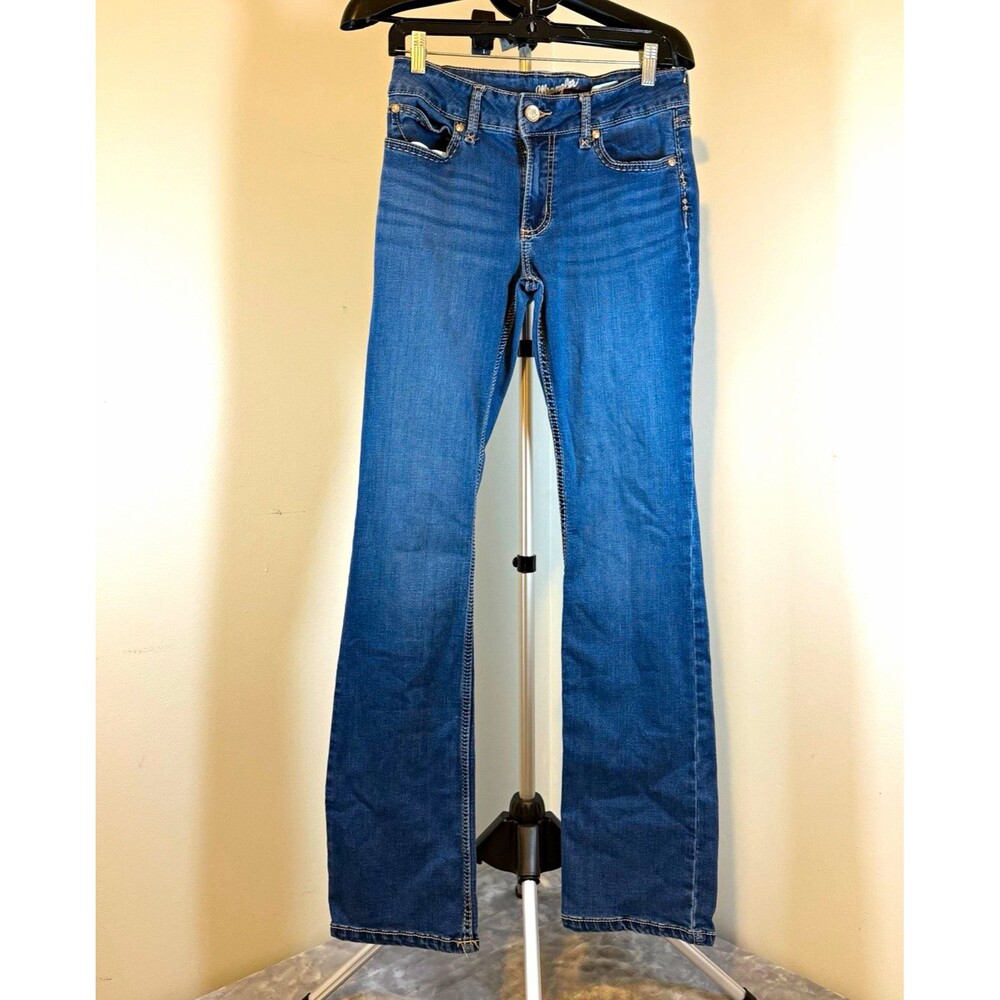Wrangler Q-Baby Women's Juniors Bootcut Jeans Blue Medium Wash Low Rise Stretch